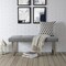 Alonso PU Leather/Velvet Tufted Square Metal Leg Bench With Gold/Chrome Legs
